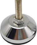 Close-up of Shop Grade Heavy Duty Carbon Steel Furniture Leg Leveler with threaded adjuster for machine stability.