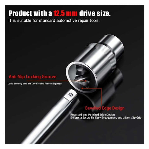 Grab This Heavy Duty 8 To 32mm Metric Hex Socket Set With 1/2 Inch Drive Crv Steel Short Ratchet Wrench Tools For Impact Use And Tightened Bolts 12.5mm drive socket with anti-slip groove, CRV steel, beveled edge for automotive repair