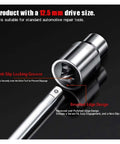 Top Notch 1 Piece 8-32mm 1/2 Inch Hex Metric Short Sockets With Cr-V Steel Ratchet Wrench Kit For Heavy Impact Work And Tough Rusty Bolts, 12.5mm drive socket