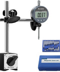 Digital Dial Indicator with Magnetic Base for Precise Measurement 0 to 1 Inch 25.4 mm Up to 70 Kg Pull Strength Large LCD Display