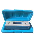 High Precision Compact Level FLB1-100 Dead Nuts Accurate Bubble Gauge For Equipment Alignment And Machinery Guide Rails Durable Handheld Spirit Measuring Tool For Straightness Checks in blue case.