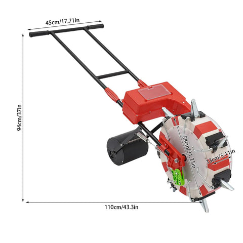 Hand Push Garden Seeder With Seven Nozzles For Precision Row Planting, Adjustable Depth And Spacing, Large Capacity Seed Box.