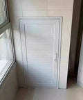 Heavy Duty White Lockable Access Door For Crawl Space And Attic Projects Flush Mount Insulated Wall Panel in a corner area