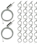 30 Pack Hexagon Garage Light Suspension Cables Kit 1m Stainless Steel Wire Rope With Auto Lock, arranged in rows