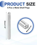 8 Pcs 304 Stainless Steel Dowel Pins 3x30mm Round Head Flat Chamfered End For Furniture DIY Projects Shelf Support Pegs And Rod Fasten Elements Heavy Duty Joint Pins For Quick Install, product size label, metal peg displayed.