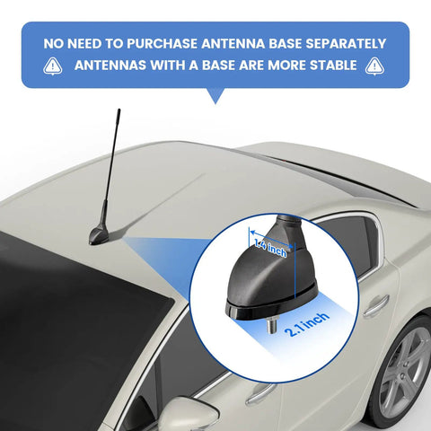 Low Profile 9 Inch AM FM Universal Antenna For Car Truck Motorcycle Boat With M6 Screw Top Or Side Mount 60 Degree Adjustable Base