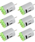Set of 6 micro motors, stainless steel and green casing, for 6 To 24V DC Micro Motor With 6000 To 24000 RPM High Speed Beast