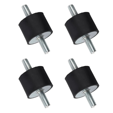 Pack of 4 Anti Vibration Rubber Mount M10 40x30 Shock Damper, black rubber with zinc threaded studs