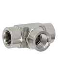 Forged 304 Stainless Steel Pipe Tee Fitting Three Way NPT Female to FNPT to NPT Female Ends Heavy Duty Three Quarter Inch Threads