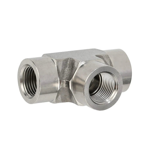 Forged 304 Stainless Steel Pipe Tee Fitting Three Way NPT Female to FNPT to NPT Female Ends Heavy Duty Three Quarter Inch Threads