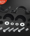 Toyota Carrier Bearing Support For Tacoma Tundra And T100 Driveshaft Center Bearing Black Beefy Heavy Duty Center Support Direct Fit For OE 37230-35130 And 211750-1X Reuses OEM Frame Bolts Easy Install black split housing with hardware