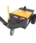 Heavy Duty Electric Powered Tugger 3K Cart Mover view showing control panel and wheel for airports and warehouses.