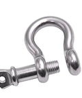 316 Stainless Steel Bow Shackle With Oversized Screw Pin For Anchor And Tow Recovery Off Road Use 3/8 Inch Size With 7/16 Inch Pin close-up