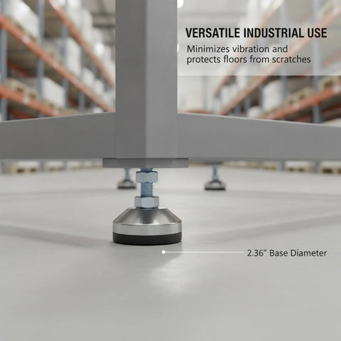 Beefy Adjustable Foot Levelers With 2.36 In Dia Base, M12 Thread, 5280 Lb Load Rating, Great For Cabinets, Tables, Workbenches