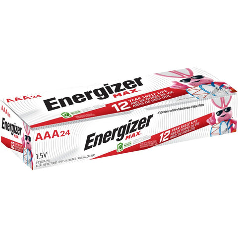 Heavy Duty Triple A Alkaline Batteries 24 Pack Longlasting Juice For Toys Flashlights Game Controllers Home Remotes And Everyday Gadgets, sealed packaging view.