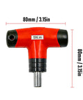 Garosa T Handle Preset Torque Wrench Pro Slip Click Tool For Electrical Repair Workshop Stainless Steel 5Nm 1/4 Inch Hex showing front view dimensions.