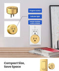 Remote Control Outlet Plug Switch With 1500W Capacity, Buckle Design, shown installed in wall outlet with compact size