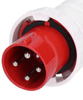 Three Phase IP67 Industrial Socket Set For 380 415V Power Supply 4 Pin 63A 3P And E Beefy ABS Connector red plug