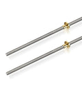 Two Pack 400MM Tr8X4 Lead Screw Kit With Precision Brass Nut Stainless Steel Acme Rod shown together.