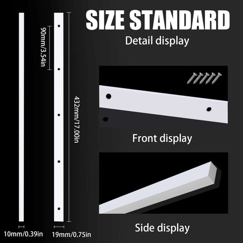 KETIPED 2-pack UHMW miter bars for table saw, 3/4 x 3/8 in, 17 in long with predrilled holes and screws.