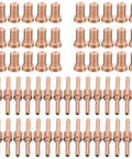60 Piece Plasma Cutter Consumables Kit Perfect for PT-31 And LG-40 Torches Featuring Red Copper Nozzles and Electrodes.