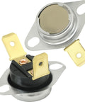 2 Pack Dryer High Limit Thermostat L255-40F For 510702 Replacement showing durable metal and plastic construction.