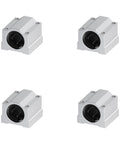 4 Pack SCS8UU Square Pillow Block Bearings With Double Rubber Seals 8mm Bore Linear Motion Slide Blocks for CNC and 3D printers.