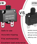 Comparison of All In One Thermal Circuit Breaker Kit With No Fuss Push Button Manual Reset Overload Protector 5A 10A 15A 20A 30A, showing safety and quality differences.