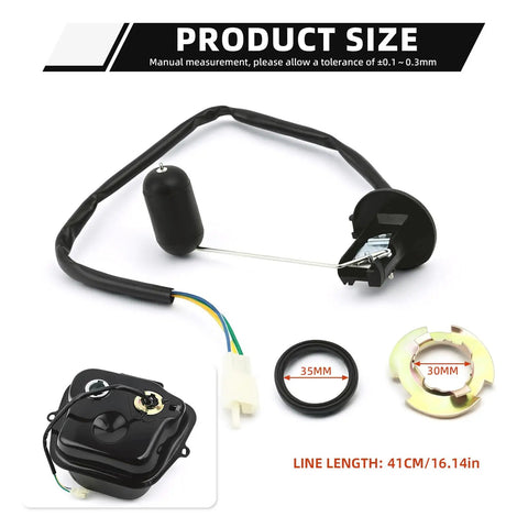 Float Type Gas Tank Level Sensor Kit For GY6 50cc Scooters Mopeds ATVs Go Karts 139QMA 139QMB TaoTao Jonway Replacement Parts With Durable Float Assembly And Corrosion Resistant Metal Rod For Accurate Fuel Readout, 41cm line length