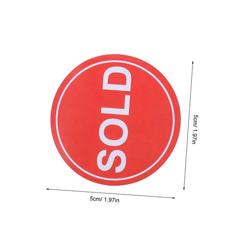 Red Round Self Adhesive Sold Stickers Two Inch Paper Labels For Retail Store And Warehouse Inventory Control Pricing Supplies 500 Pack