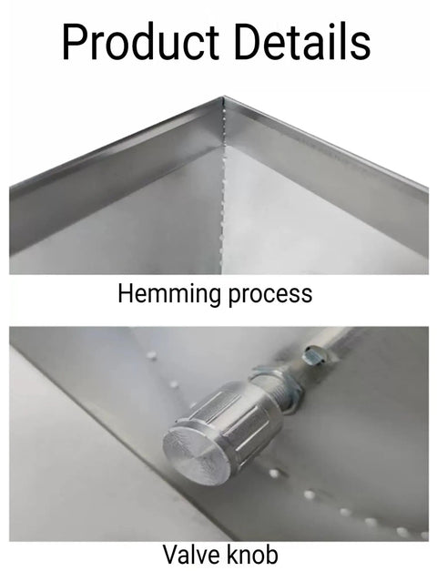 Tough As Nails Stainless Steel Fume Extraction Hood showing hemmed edge and valve knob for adjustable airflow in workshops.