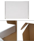Self Locking White Corrugated Shipping Boxes Pack Of 25 Easy Fold Mailers For Small Business lightweight sturdy cardboard pack with open flaps.