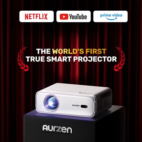D1 Smart Projector With WiFi And Bluetooth Built In Apps Auto Focus And Keystone 16W Dolby Audio Speakers Native 1080P HDR10