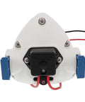 Rugged 12V RV Water Pump With Self Priming, 3 GPM, 50 PSI, 3 Chamber Design, Quiet Operation, rear view showing wiring