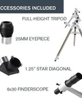Omni XLT 102 Refractor Telescope With StarBright XLT Coatings Manual German Equatorial Mount included accessories image