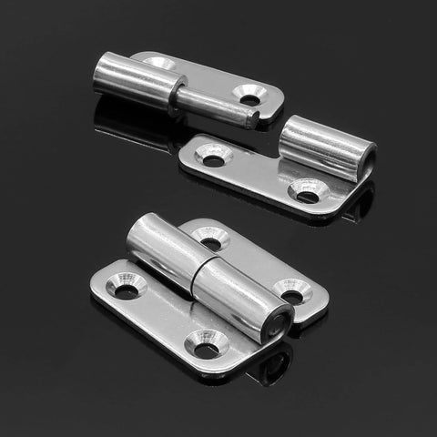 Bonsicoky 6-pack stainless steel right lift-off cabinet hinges, 1.5 in detachable slip joint with screws, front view