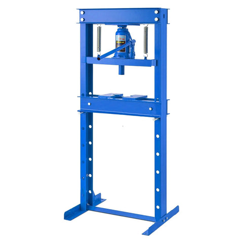20 Ton Hydraulic Shop Press With H Frame For Auto Bending And Stamping Heavy Duty Adjustable Table And Press Plates Durable Car Workshop Tool In Blue Finish