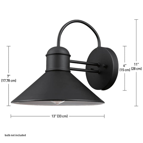 2-Pack Outdoor Wall Sconce in Weatherproof Black Finish, Dope Vintage Inspired Modern Industrial Lighting for Front Porch
