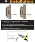 Brushed Nickel Cabinet Cup Pulls 3 Inch Center Hole 5 Pack installation guide with measurements and breakaway screws