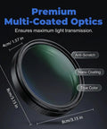 Premium multi-coated Magnetic CPL Phone Camera Filter Kit with Quick Mount, 8cm diameter, anti-scratch, nano coating, true color.