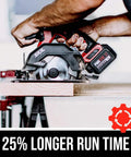 Badass Brushless 12V Cordless Drill And Five Half Inch Circular Saw Power Tool Combo Kit With Lithium Battery And Lightning Fast Charger For Weekend Warriors, user cutting wood.