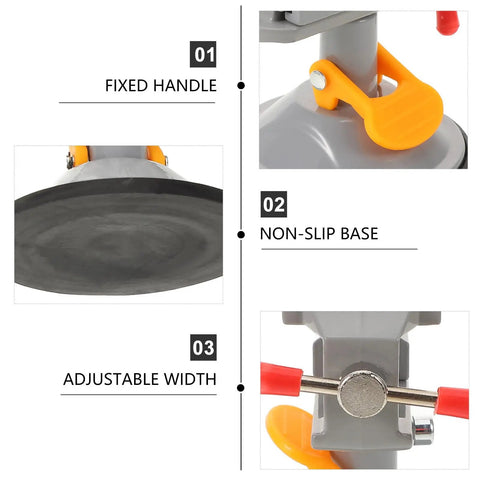 360 Degree Swivel Bench Vise With Quick Release Table Clamp showing fixed handle, non-slip base, adjustable width