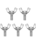 Five Pack 1/4-20 Wing Screws Thumb Screws, 1/2 Inch Length, Stainless Steel 304 Machine Fasteners For Electronic Equipment And DIY Projects