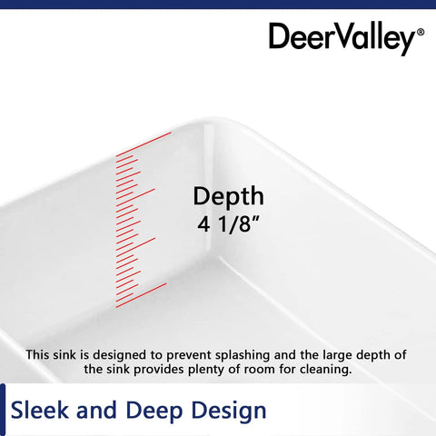 Upgrade Your Powder Room With This Sleek White Ceramic Vessel Sink Measuring 16 By 12 Inches For A Modern Rectangle Basin Setup Featuring Slick Glossy Finish And Hella Durable Build showing depth measurement of 4 1/8 inches.