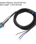 Inductive Proximity Sensor Switch M8 Normally Closed NC PNP Output With 2mm Sensing Distance DC 6 to 36V 3.9ft Cable Lead