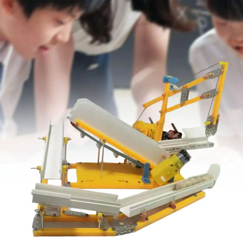 DIY Assembly Line Conveyor Belt Educational Toy For Home Teens Hands On STEM Project With Circular Conveyor Model Learn Mechanics Build Real World Engineering Skills Fun Interactive Learning Tool For Kids And Hobbyists, yellow PP model