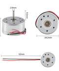 4 Pack DC Motors 3V 1730 RPM Mini Electric Motors for DIY Toys and Wind Turbines Shaft 9.5 x 2 mm Silver Body diagram