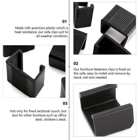 Easy Install No Fuss Outdoor Sofa Clips And Alignment Clamps For Sectional Rattan Furniture, 4.25cm Wicker Patio Connectors shown in detail