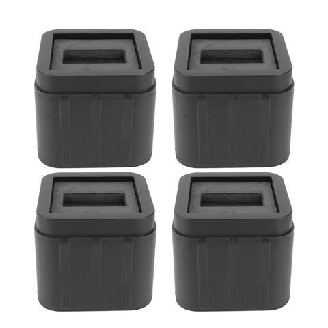 Set of 4 black 4 Pack Furniture Vibration Control Pads with ultra grippy rubber feet for washing machines, sofas, and beds.