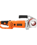 Heavy Duty 2300W Electric Pipe Threader Machine Kit with Six Dies, featuring an orange motor and handheld clamp.